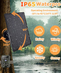 Hella Durable Plug And Hunt Ready 6W Solar Panel For Trail Cameras And Outdoor Gear mounted on tree with IP65 waterproof rating.