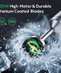 Hella Smooth Immersion Hand Blender With Variable Speed Trigger for ice crushing with titanium coated blades and 300W motor