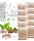Natural Peppermint Oil Rodent Repellent Pouches 10 Pack with mint and garlic for pest control against mice and insects.