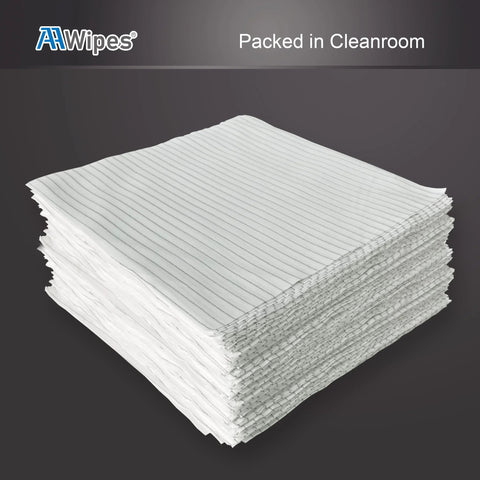 AAWipes cleanroom wipe cloths, Grade A, ESD-safe polyester, lint-free, 6x6 in, 100 pcs