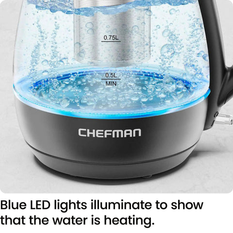 Electric Kettle With Tea Infuser 1L Compact 1500W Fast Boil Auto Shut Off No Fuss Boil Dry Protection Removable Lid Easy Clean