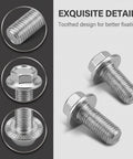 Rugged 14 Piece M8 X 20mm Stainless Steel Hex Flange Fastener Kit For Rear Differential Cover showing toothed design for fixation.