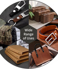Kickass Chicago Screw Rivet Kit Seventy Five Sets For Leather Crafting And Bookbinding Heavy Duty showing diverse applications including bags, folders, and belts.