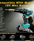 Cordless Brushless Rivet Gun Handles Heavy Duty Jobs Seamless Operation Straight Outta The Box with Makita 18V battery compatibility