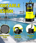 Beast Submersible Water Pump 1HP 5300GPH High Flow Transfer Pump with compact design and long 26ft cord for pools and flooding