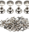 Heavy Duty Chicago Screws 50 Sets M5 X 4mm Carbon Steel Fasteners For 5mm Holes Silver Cross Head Hardware in bulk.