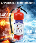 5 Lb Abc Dry Chemical Fire Extinguisher With Wall Mount And 2A 10B C Rating, showing explosion-proof and anti-freezing temperature range.