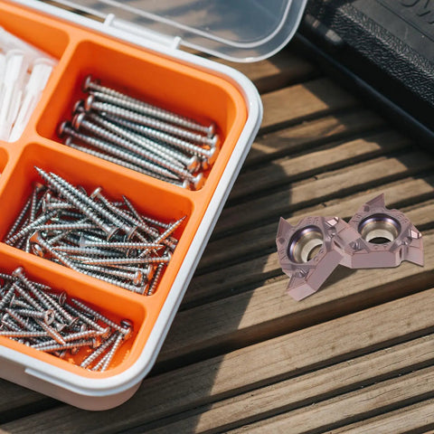 Workhorse Indexable Internal Threading Tool With 16ER Ag60 VP15 Blades beside screw organizer