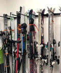 Heavy Duty Wall Mount Ski Storage Rack Designed To Hang Ten Pairs Of Skis And Poles With A Tough Three Hundred Pound Weight Capacity For All Your Gnarly Daytime Runs.