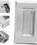 Stainless steel hidden recessed pull handle set, square flush concealed furniture handles for doors, drawers, and cabinets.