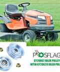Heavy Duty Idler Pulley Replacement For John Deere GY22172 And GY20629 Fits 42 Deck D130 Mower Parts shown with trimmer