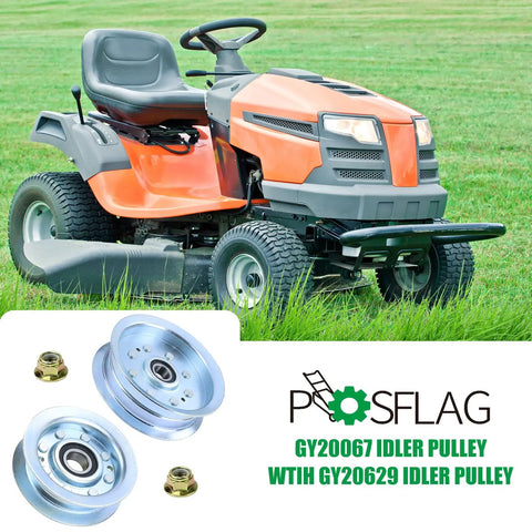 Heavy Duty Idler Pulley Replacement For John Deere GY22172 And GY20629 Fits 42 Deck D130 Mower Parts shown with trimmer
