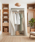 Heavy Duty Hanging Closet Organizer With Full Zip Cover 36 Inch Wide Clothes Storage Rack For Bedrooms And Dorm Rooms Pure Workhorse Design with hanging clothes.