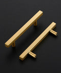 Rock Solid Champagne Gold Square Cabinet Handles 30 Pack Heavy Duty Kitchen Drawer Pulls sleek square design on dark background.