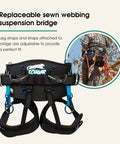 Pro Tree Saddle Harness With Memory Foam Back Support And Leg Straps For Arborist Climbing Gear featuring replaceable suspension bridge