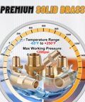 Brass Pipe Fittings Hex Nipple Kit 30 Piece With 1/8x1/8 NPT 1/4x1/8 NPT 1/4x1/4 NPT 3/8x1/4 NPT 3/8x3/8 NPT 1/2x3/8 NPT 1/2x1/2 NPT Includes Teflon Tape