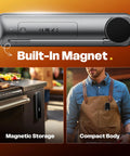 Back of waterproof 0.3 Second Instant Read Digital Meat Thermometer With Ultra Precision shown with built-in magnet.