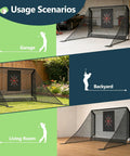 Backyard Golf Practice Net 10x7ft With Auto Ball Return And Side Barriers Pro Grade Easy Setup Weather Resistant Indoor Garage