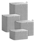 Straight Up Game Changing Foldable Storage Bags 4 Pack, grey non-woven containers for organizing bulky items.