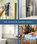 S&T INC. 50-pack microfiber cleaning cloths; blue, 11.8x11.8in, 190gsm, for home cleaning.