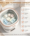 Slick Compact Foldable Mini Washing Machine With Smart Touch Panel And 16 Liter Capacity for washing underwear and baby clothes.