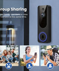 1080P WiFi Video Doorbell Camera Battery Powered With Smart AI Human Detection And Motion Alerts, Two Way Talk, Night Vision, Cloud Storage, 2.4G WiFi Only, Indoor Outdoor Surveillance Cam installed on wall