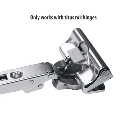 Smooth Operator Snap On Cabinet Hinge Damper Adapter For T Type Glissando Systems showing metal hinge mount, designed for easy installation.