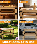 Heavy Duty Workbench Bracket Kit 12 Pc Three Way Right Angle Corner Braces For DIY Built To Last For Standard 2x4 Lumber in use