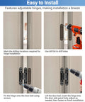 Installing Heavy Duty Invisible Door Hinges Two Pack Slick Concealed Hardware With Rock Solid Copper Mount steps with hand tools.