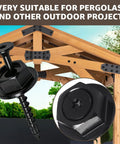 Close-up of Heavy Duty Outdoor Structural Wood Screws Kit 0.220 Inch By Three And A Half Inch With Hex Head Washers.