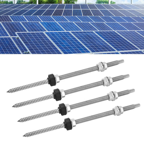 Heavy Duty Stainless Steel Double Head Screws Set Of 4 Wind And Earthquake Proof Solar Bracket Bolts on solar panels