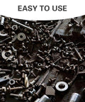 Assorted metallic hardware scattered, representing Stainless Steel Serrated Lock Washers Set With Internal And External Tooth Design.