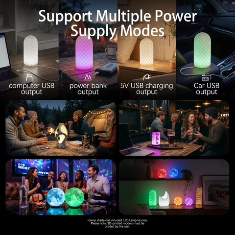 Sick Bright Ir Rgb Led Lamp Kit For 3D Printers Featuring Kickin Diy Glow Mods showing various power supply modes.