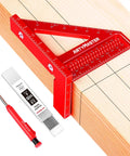 Mini 3D Multi Angle Measuring Square Ruler for Woodworking Pro Grade 0 to 90 Degree Carpenter Square Aluminum Alloy Layout Tool