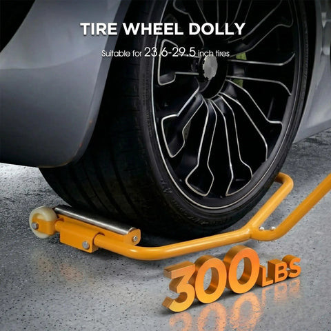 Heavy Duty Tire Dolly Rolling Cart For Fleet Trucks And Local Garages Zero Sweat Solo Operation For Super Single Flotation Tires Up To 300 Lbs with 29.5 inch tire