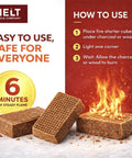 All Weather Fire Starter Squares Pack 160 Count For Campfire Charcoal Grill And Wood Stove Odorless Wax And Sawdust Starters