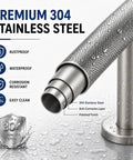 Close-up of the Rock Solid Floor Mounted Toilet Knurled Grab Bar With Leg Heavy Duty Brushed Nickel Stainless Steel Support Handle.