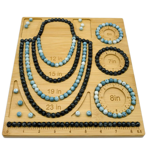 Beading Board For Jewelry Making With Bamboo Tray And Multi Groove Layout For Necklaces And Bracelets Ideal Bead Tray Supplies For Crafters DIY Jewelry Projects Great For Stringing Beads And Designing Custom Jewelry