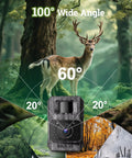 Top Shelf Solar Trail Camera For Wildlife Watching And Hunting Shoots Crisp 4K Video With 64MP Resolution with deer in nature.
