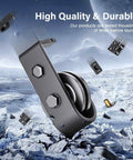 Heavy-duty pulley for 64 Inch Bifold Barn Door Hardware Track Kit for Four 15 Inch Closet Doors, black finish, top mount slider system.