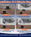 Installation steps for Heavy Duty Anti Vibration Rubber Mounting Brackets With Eight Expansion Screws for Mini Split Air Conditioner.