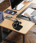 Legit Eva Hardshell Power Bank Case With Heavy Duty Zipper for Fast Chargers and Wireless Earbuds on a desk with cables.