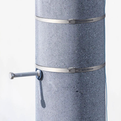 4 Pack Adjustable Sign Mounting Brackets For Poles And Road Signs, heavy duty metal pole clamp on round concrete pole.