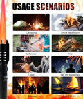 Campfire Ready Torch Lighter With Jet Flame Windproof Refillable Adjustable Flame And Safety Lock for diverse outdoor uses.