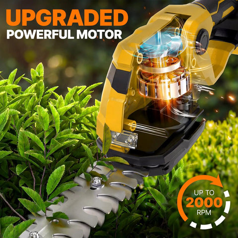 Powerful Cordless Two In One Hedge Trimmer And Grass Shears With Dual Batteries Eight Point Nine Inch Blade cutting hedge