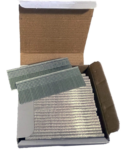 Pro Grade Galvanized Finish Nails 16 Gauge 1 Inch Straight Head Built Tough For Pneumatic Or Cordless Nailer Guns Solid 2500 Count Box with visible nails in packaging.