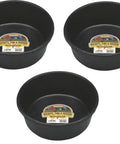 Three Pack HP2 Four Quart Rubber Feed Pans Durable Built To Last Flexible Weatherproof Outdoor Year Round Use For Horses Sheep Goats Alpacas Llamas And Other Livestock Made In The USA