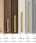 10 Pack 6 Inch Center To Center Cabinet Handles Built Heavy Duty From Quality Zinc Alloy With A Dope Brushed Gold Finish Featuring Sleek Satin Brass Drawer Pulls To Level Up Your Kitchen Rig Or Home Setup Today, various lengths shown.