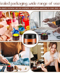 200 Piece 2 Oz Amber Plastic Cosmetic Jars Collection Round Travel Toiletry Containers With Secure Screw Top Lids on craft and makeup tables.