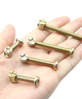 Heavy Duty Crib Hardware Replacement Kit M6 Barrel Nuts And Hex Socket Bolts With Wood Dowel Pins 70 Piece Set, assorted hex bolts in hand.